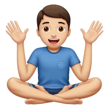 Person with tongue out with hands on the side other face with their feet up sticker