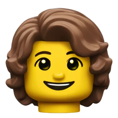 Lego minifig smile brown Bob hair  sticker