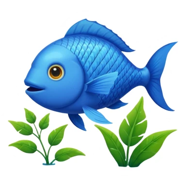 A fish eating a plant sticker