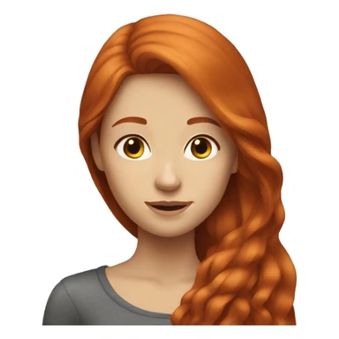Redhead girl with long hair sticker