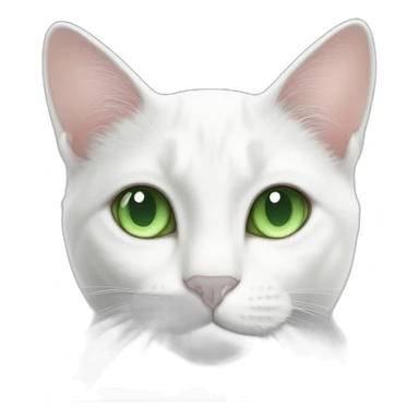 Beautiful white cat with green eyes in heart sticker
