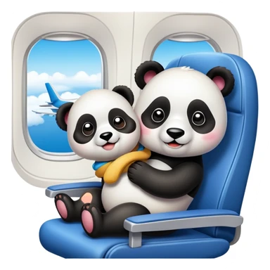 Panda and puppy on plane sticker