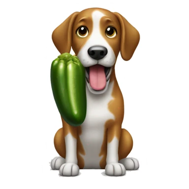 dog eating a pickle sticker