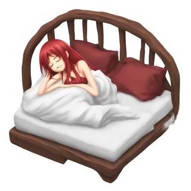 full body sleeping Rias Gremory anime style art sticker