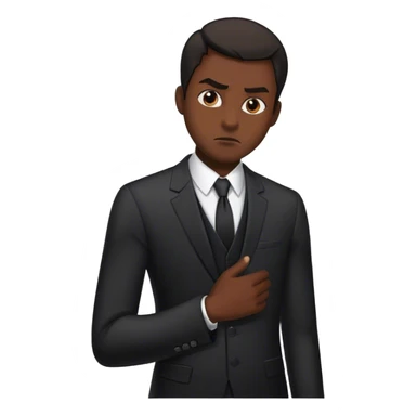 segurança de terno preto, com cara fechada sticker