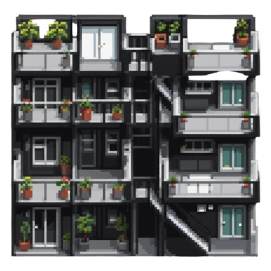 modern apartment with balconies sticker