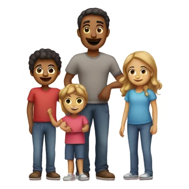 Heart and mom and dad and kids sticker