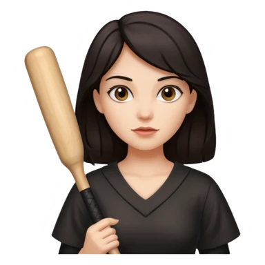 bat and woman with dark hair sticker