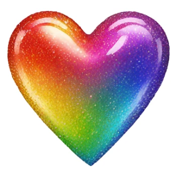 Rainbow heart with sparkles  sticker