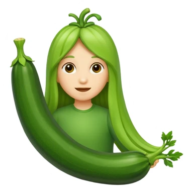 zucchini with long hair sticker