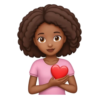 Black Girl holding a heart  sticker