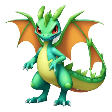 Anthro Cool Edgy Legendary Colorful Shy Shiny Fakemon-Pokémon-Flygon-Charizard-Fantasy-Creature With Full Body Detailed High Quality sticker
