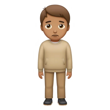 hazme un emoji en que puedas poner el cuerpo completo de una persona que esta triste (su cara) sticker