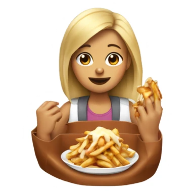 girl Poutine eating poutine  sticker
