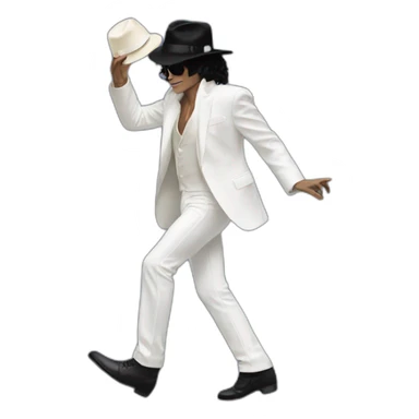 Michael Jackson moonwalking holding his hat sticker
