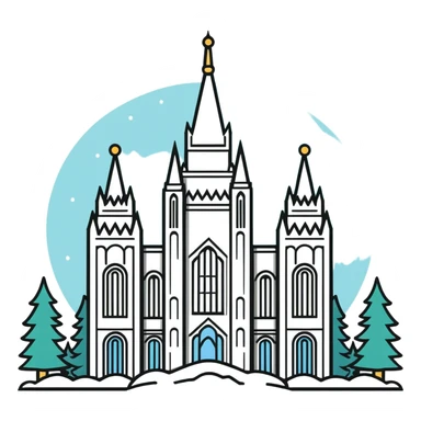 Salt lake temple snow sticker