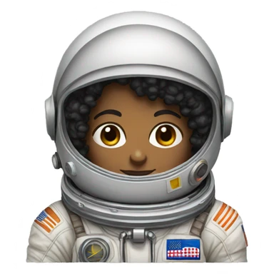 Brown skin black curly haired astronaut sticker