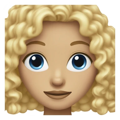 blonde curly hair blue eye woman  sticker