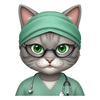 doctor cat, surgical mask sticker