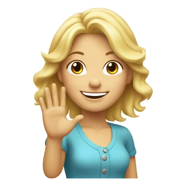 Blonde girl saying bye sticker