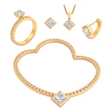 gold jewelry collection with diamonds sticker