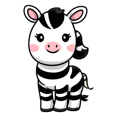 cute cartoon zebra sticker