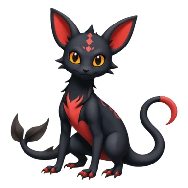  Spooky Gothic Salandit-Umbreon-Litten-Noibat-Fakémon-hybrid-creature (full body)  sticker