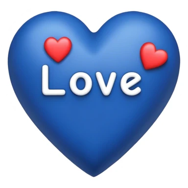 Dark Blue heart with the words Love You Ry in the middle  sticker