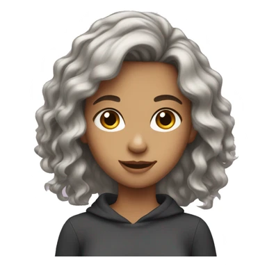 a teenager girl with dark brown wavy hair sticker