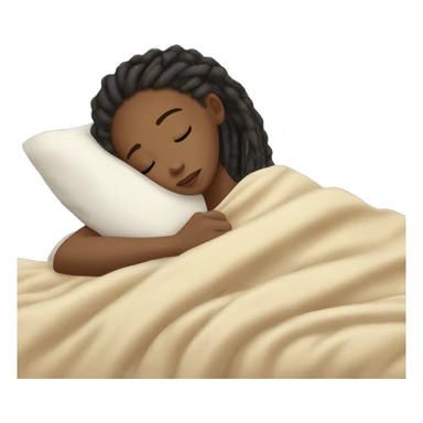 black girl with dread loc hair and light skin sleeping with blanket on sticker