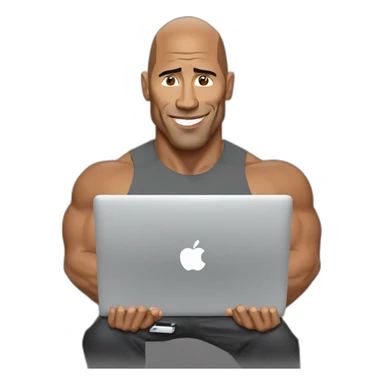 the rock working on apple macbook laptop sticker