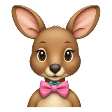Kangaroo with bow sticker