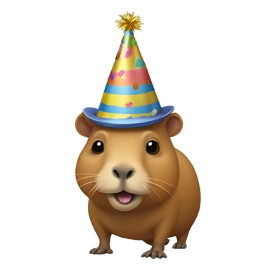 A capybara with party hat sticker