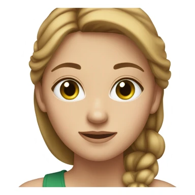 Young woman with light brown hair, fair skin, green eyes, small nose. sticker