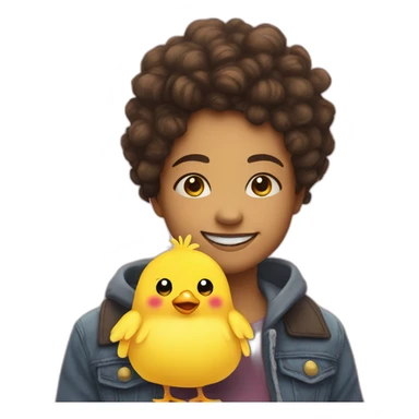 yellow-chick-smile-cute-on the shoulder sticker