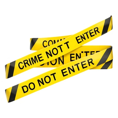 yellow and black tape saying "crime scene do not enter" sticker