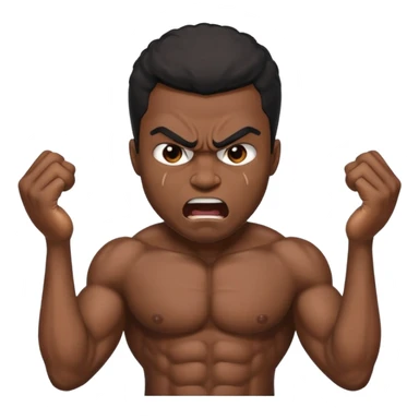 a angry black man whooping the air sticker