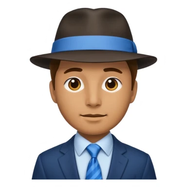 man with hat and blue ties sticker
