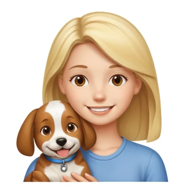 girl and her pet dog sticker
