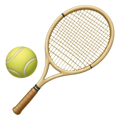 Beige Tennis racket with tennis ball aesthetic  sticker