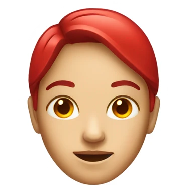 Woman head emoji with left eye glowing red sticker