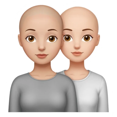 One bald girl best friend and one girl best friend with brown hair sticker