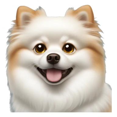 white pomeranian with a brown spot on the forehead sticker