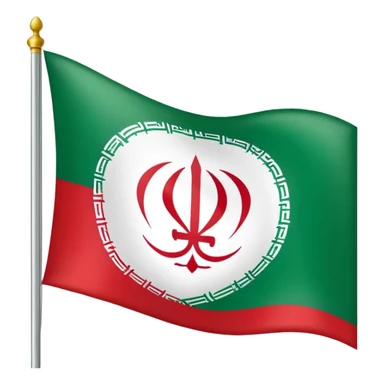 square iranian flag green white and red  sticker