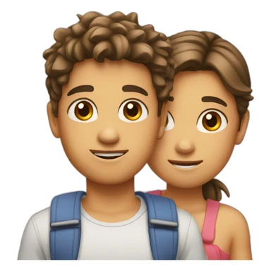 Two boys and one girl friendship emoji  sticker