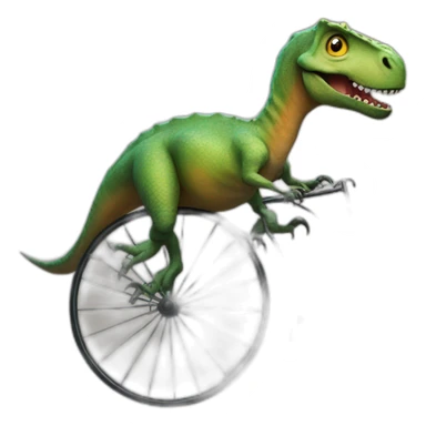 dinosaur on a penny-farthing sticker