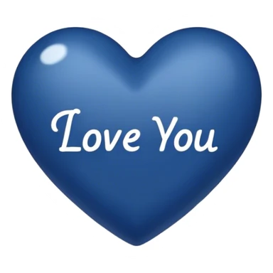 Dark Blue heart either the words I Love You Ryan sticker