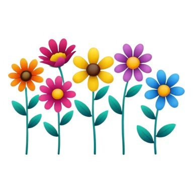 colorful flower in a line   sticker