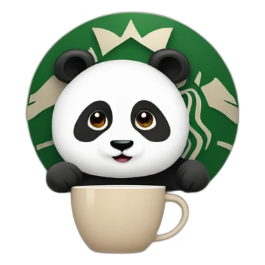 starbucks logo with a panda sticker