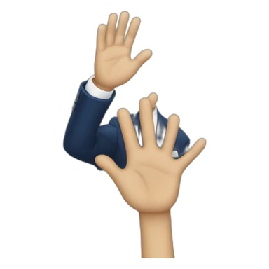 Joe Biden waves his hand sticker